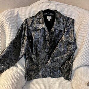 Chico's Baylee Jacket - Glistening Splendor Metallic - Silver